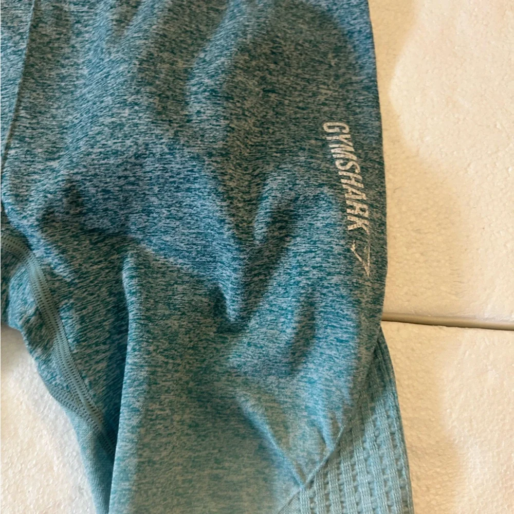 Gymshark teal white ombré seamless workout leggings sweat wicking high rise - Picture 5 of 12